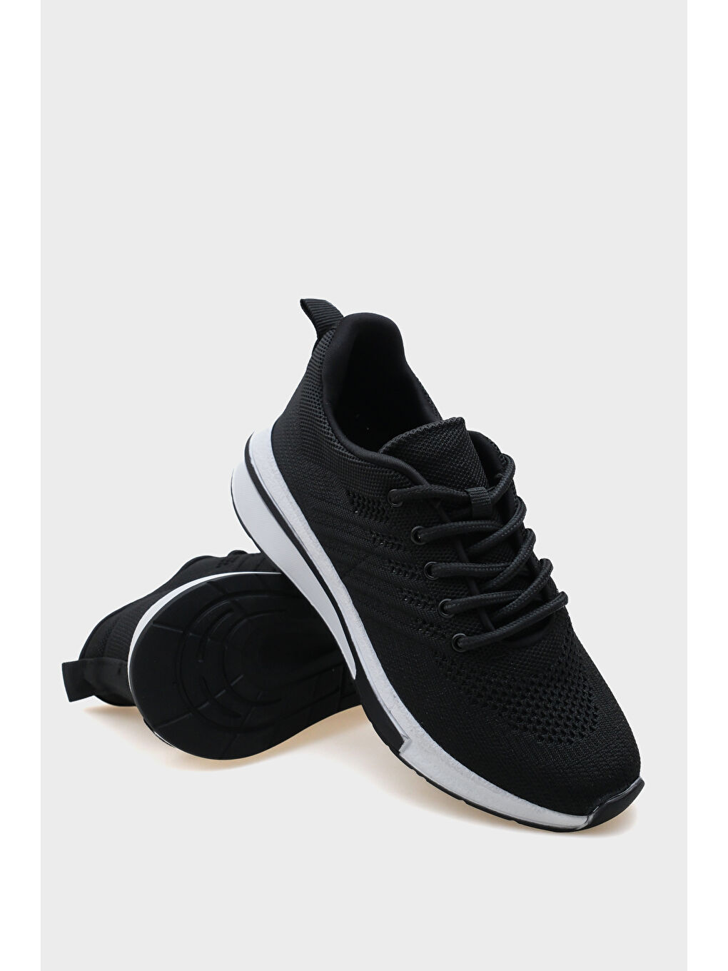 Siyah Aleta Bağcıklı Günlük Spor Kadın Sneaker-4