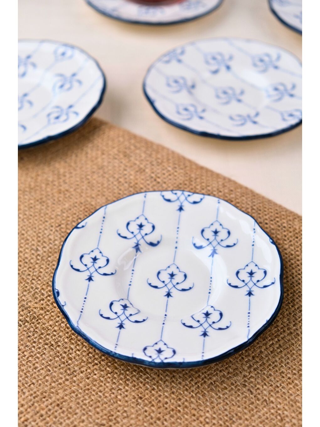 Mavi Porselen Audrey Çay Tabak Takımı 12cm 6 Parça FLY6ÇTPRS1209-1