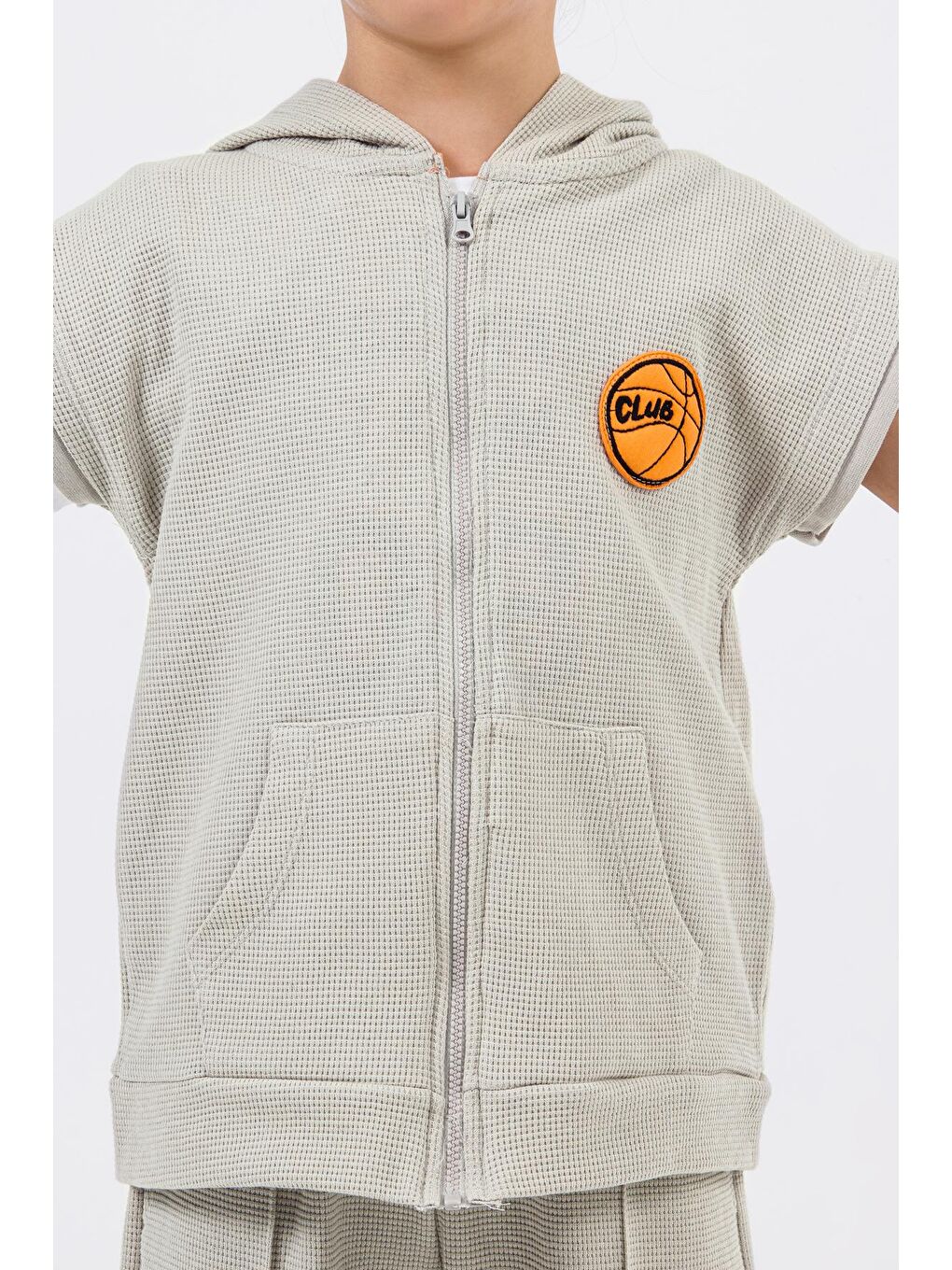 Gri Erkek Çocuk Waffle Kumaş 3'lü Takım-5