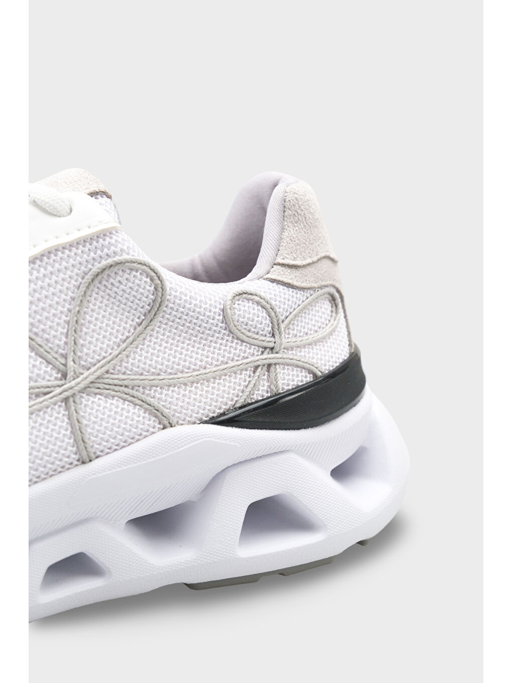 Beyaz Ruth Fileli Havalı Tabanlı Konfor Kadın Spor Ayakkabı Sneaker-4