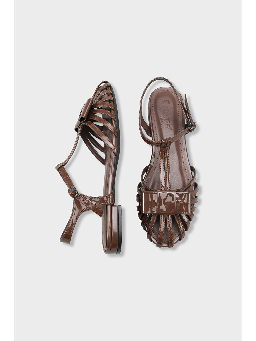 Kahverengi Amara Kafes Örgülü Kadın Babet-5