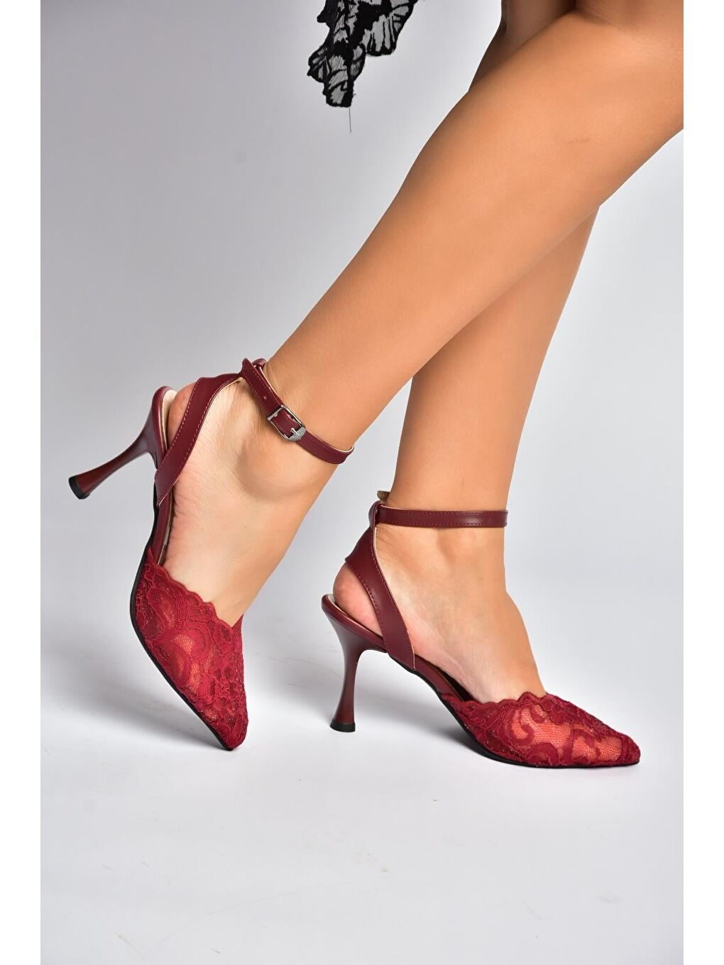 Bordo Kadın Topuklu Ayakkabı Y752044206-1