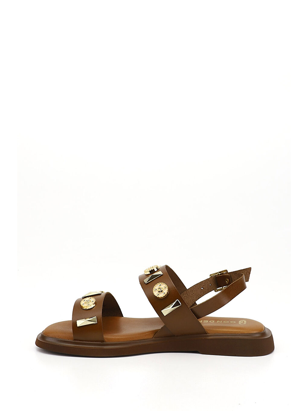 Kahverengi Kadın TABA KAHVE MEL. Aksesuarlı Hakiki Deri Sandalet-3