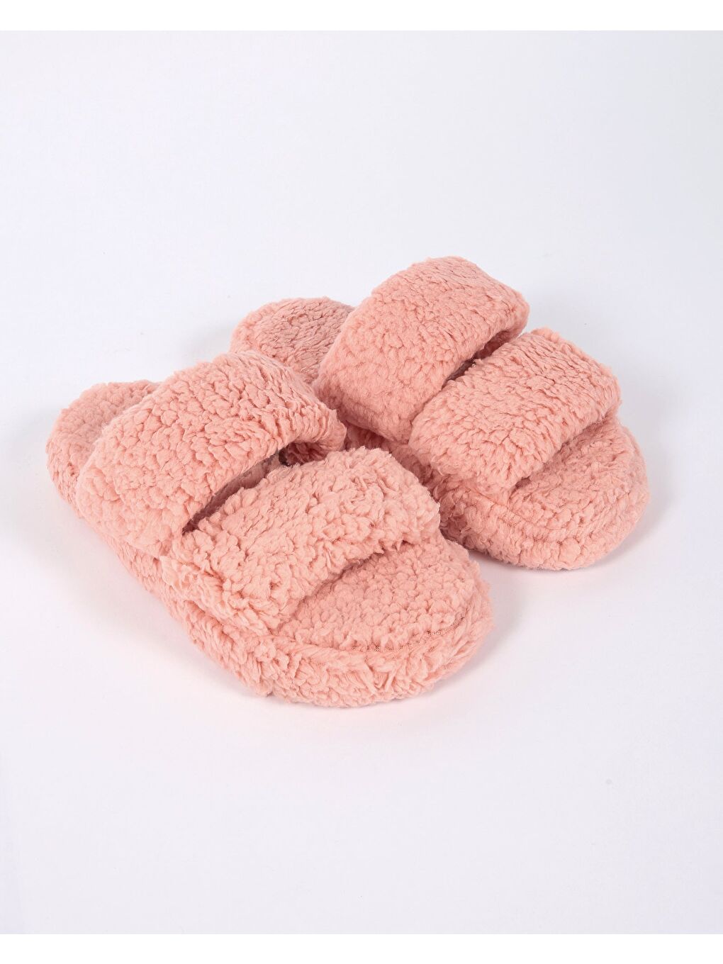 Pembe Kadın Tüylü Ayarlanabilir Ev Terliği - BAND