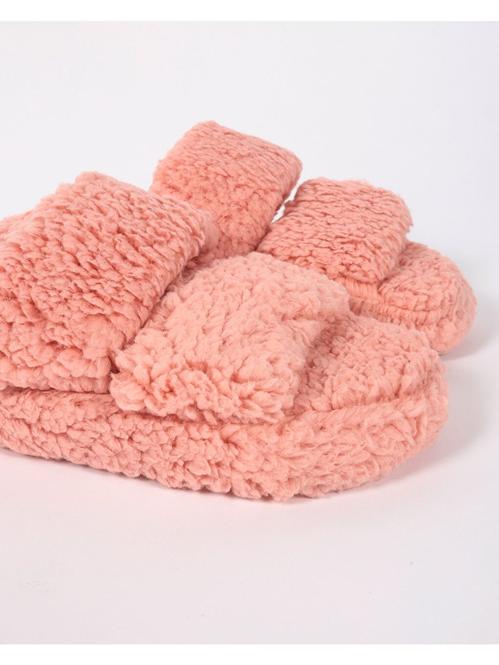Pembe Kadın Tüylü Ayarlanabilir Ev Terliği - BAND-1