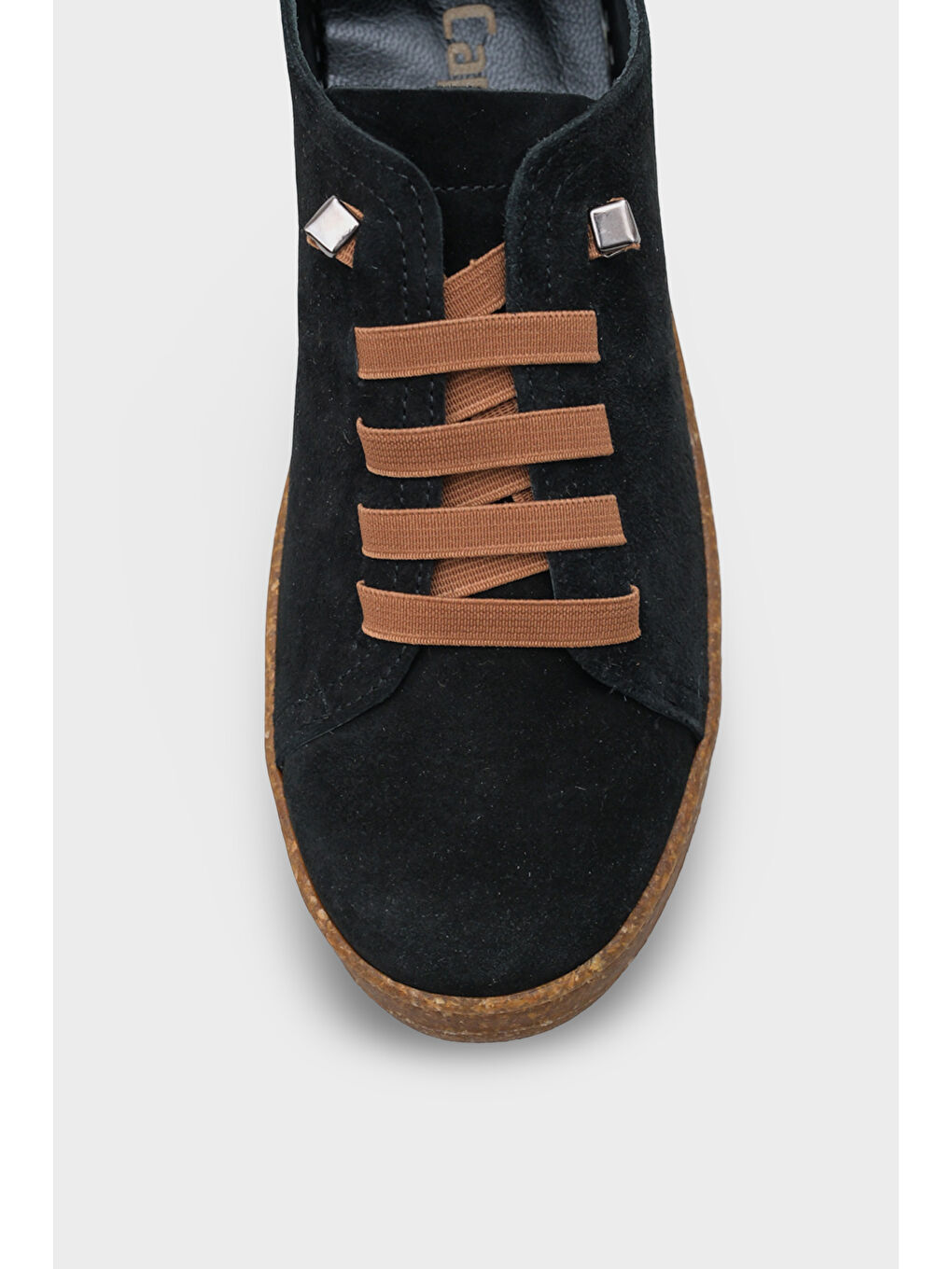 Siyah Matelda Hakiki Deri Süet Sneaker-2