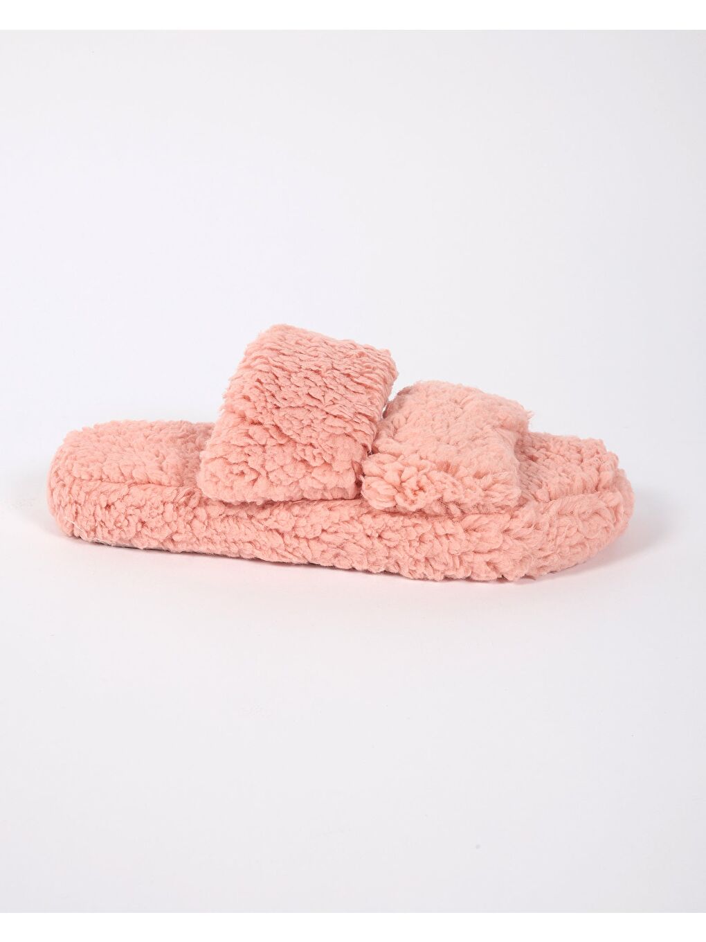 Pembe Kadın Tüylü Ayarlanabilir Ev Terliği - BAND-4