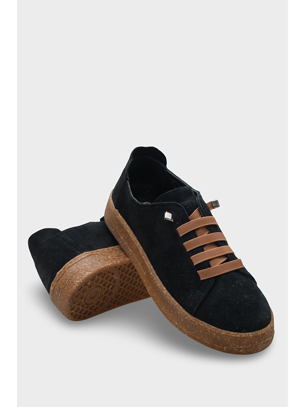 Siyah Matelda Hakiki Deri Süet Sneaker-3