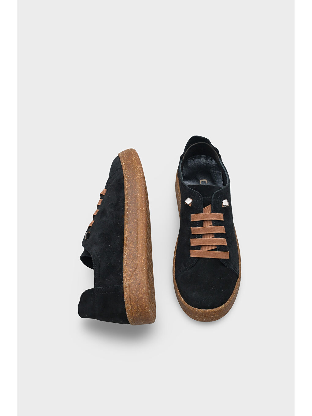 Siyah Matelda Hakiki Deri Süet Sneaker-4