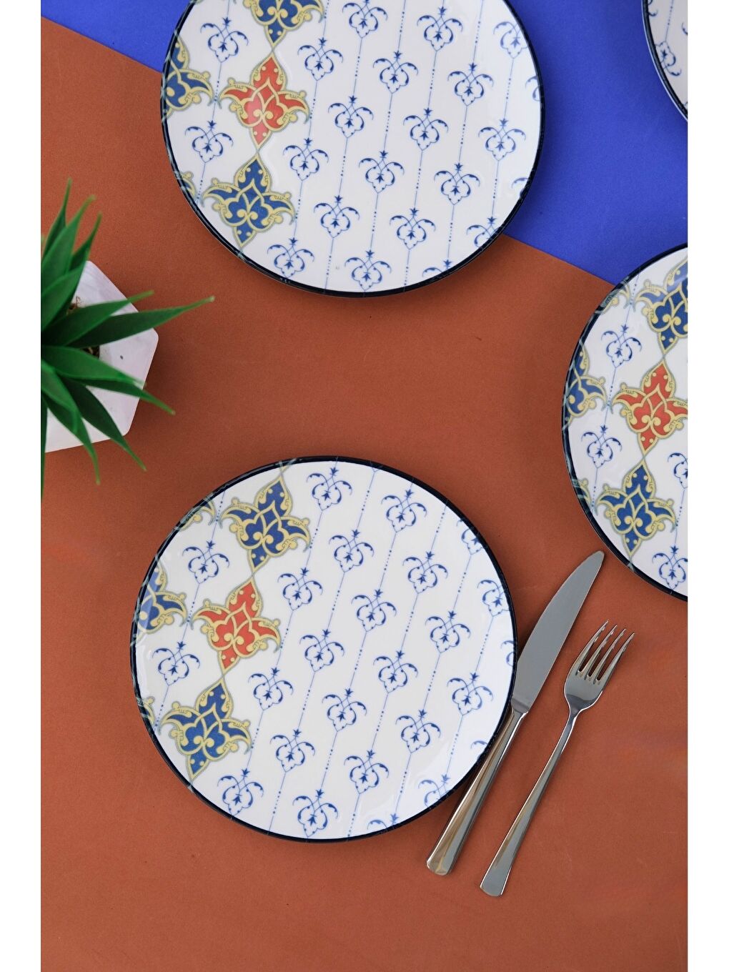 Mavi Porselen Audrey Pasta Takımı 20cm 4 Kişilik 4 Parça TVL4PTPRS1211-3