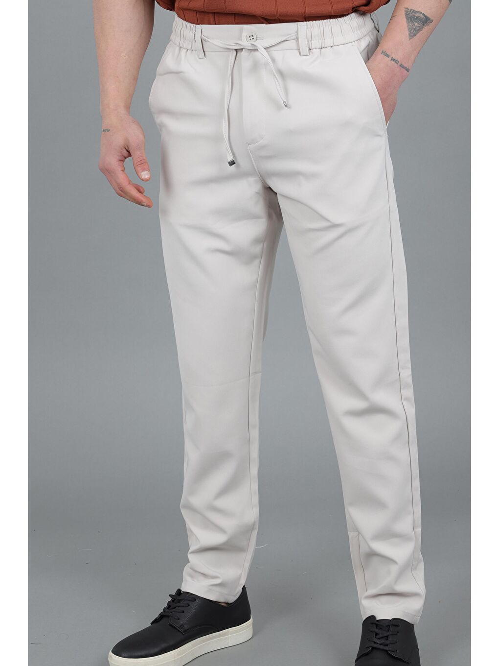 Ekru Tokyo Kumaş Rahat Jogger Pantolon CPT-6_0437