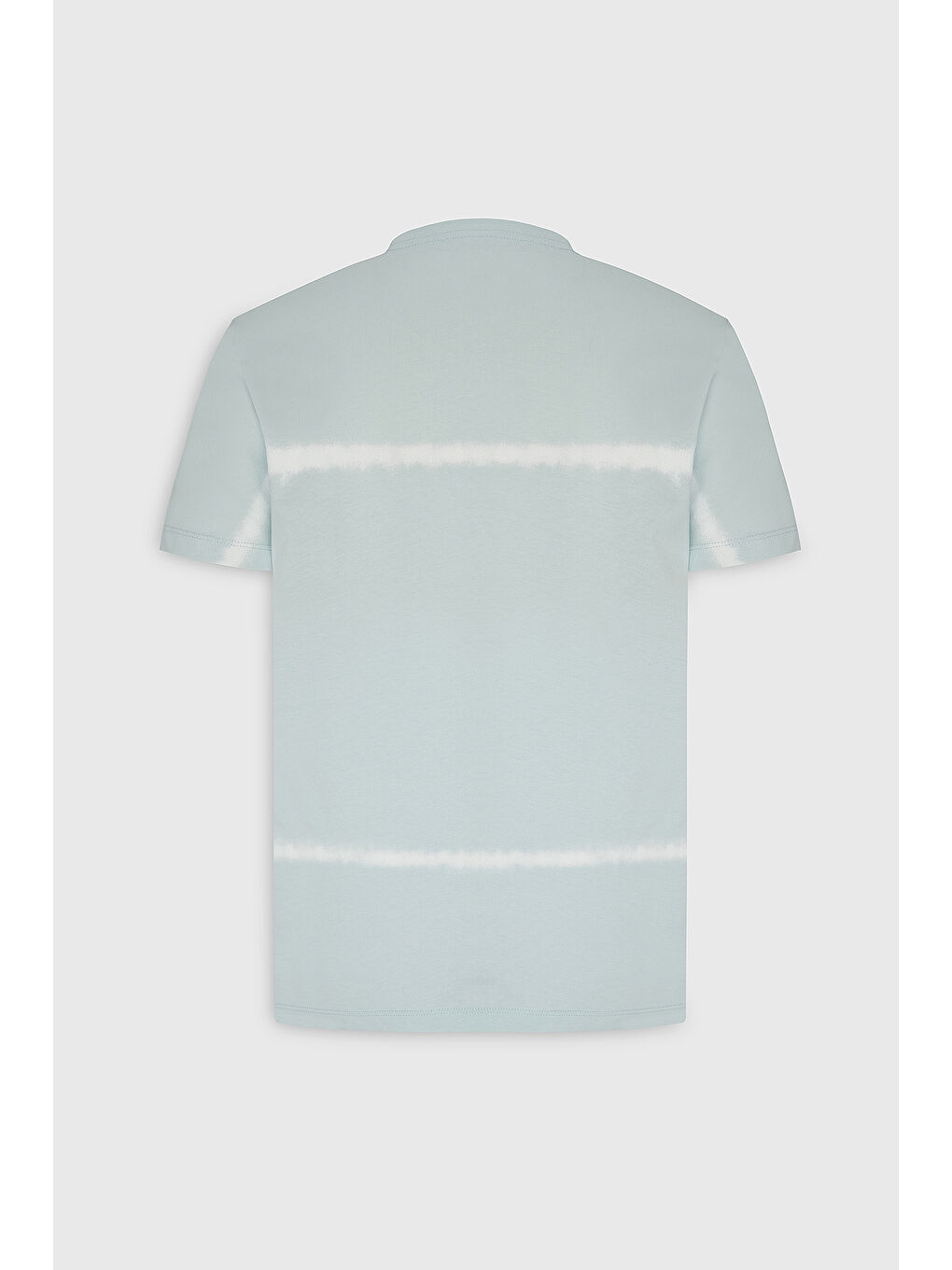 Erkek Turkuaz Standart Fit Normal Kesim %100 Pamuk Batik Desenli Bisiklet Yaka Tişört-9