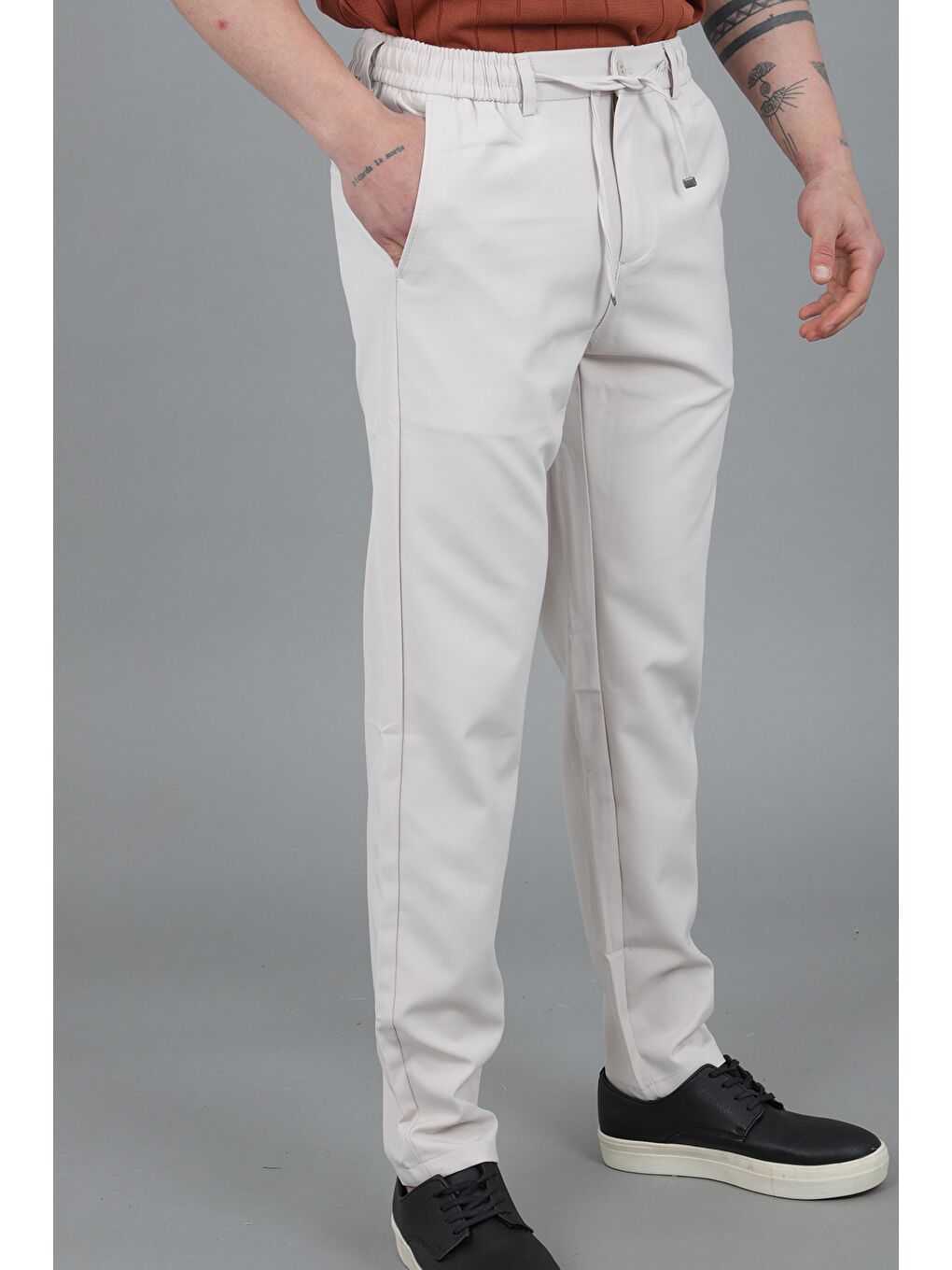 Ekru Tokyo Kumaş Rahat Jogger Pantolon CPT-6_0437-1