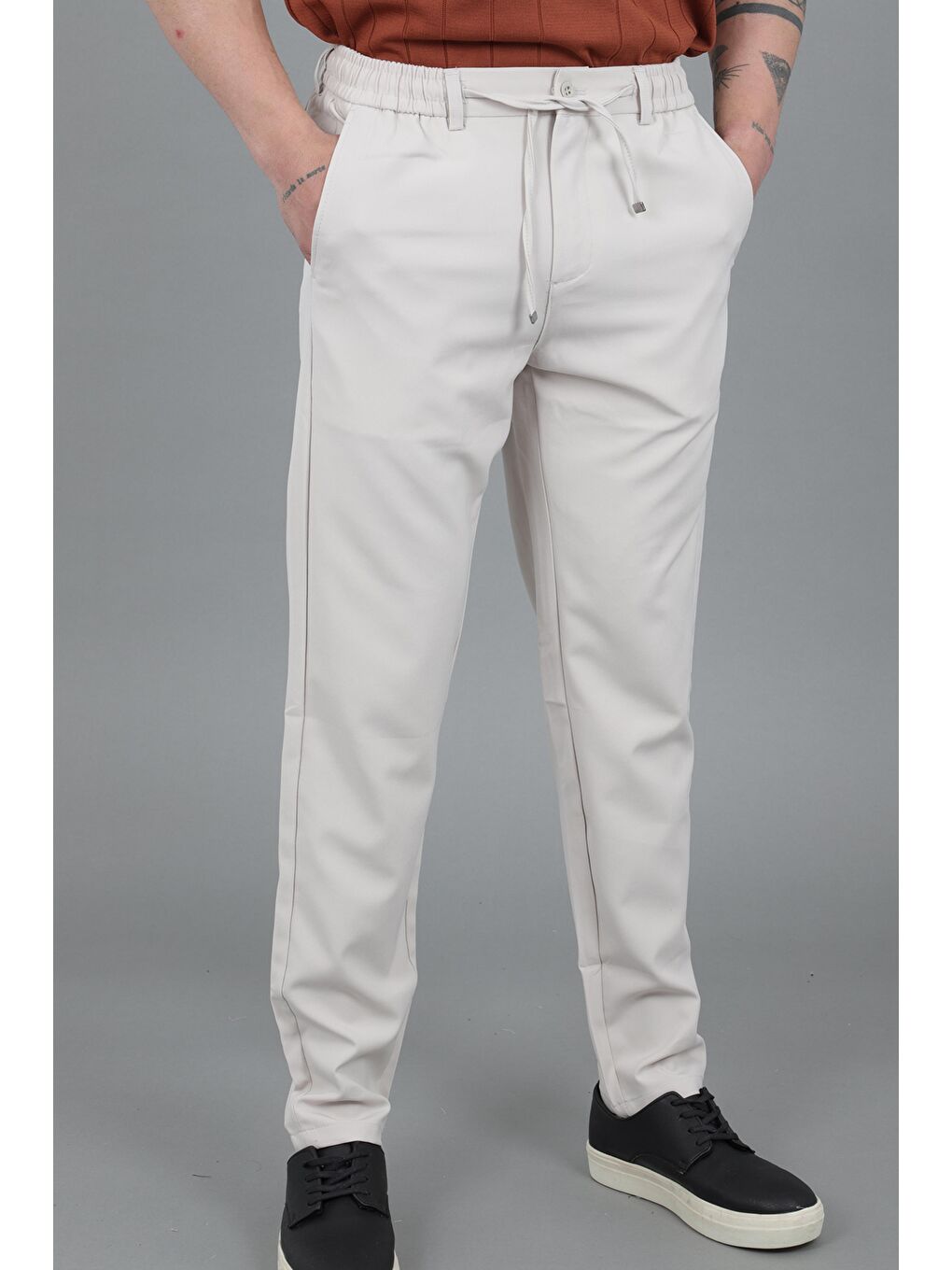 Ekru Tokyo Kumaş Rahat Jogger Pantolon CPT-6_0437-2