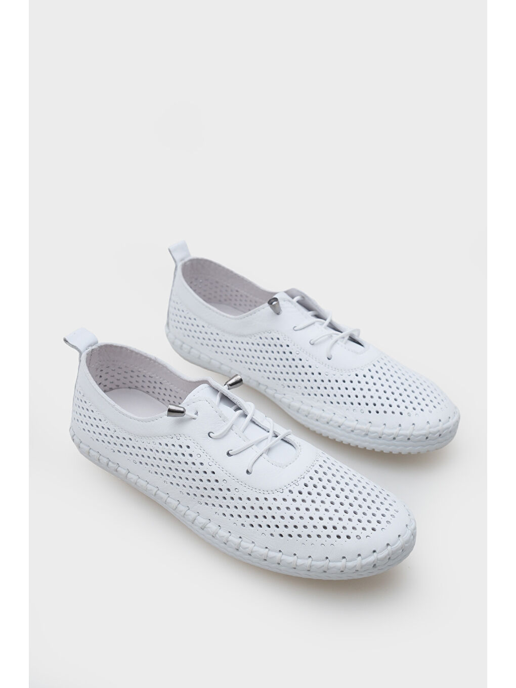 Beyaz Rubia Hakiki Deri Soft Konfor Tabanlı Kadın Sneaker-1