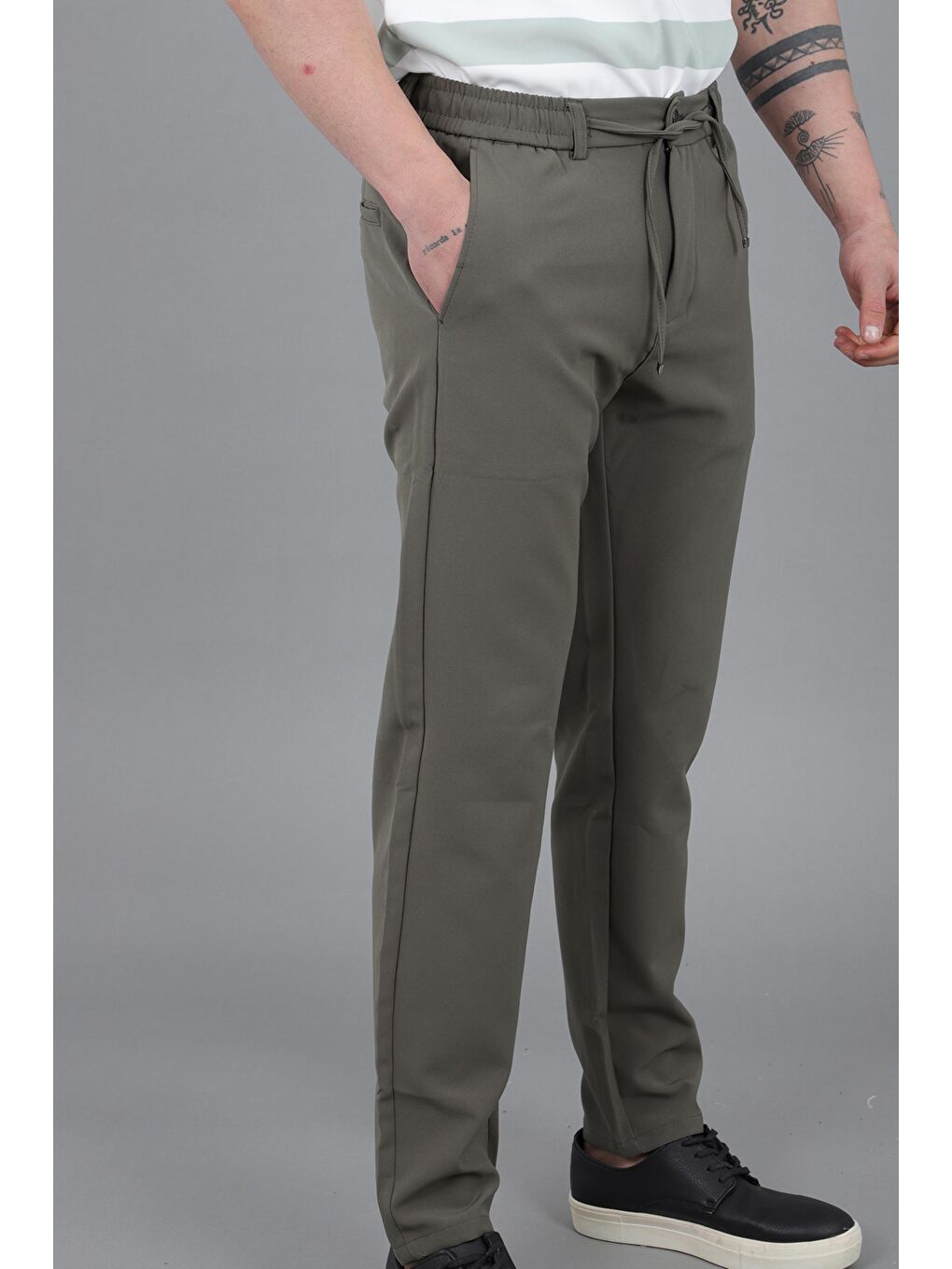 Haki Tokyo Kumaş Rahat Jogger Pantolon CPT-6_0437