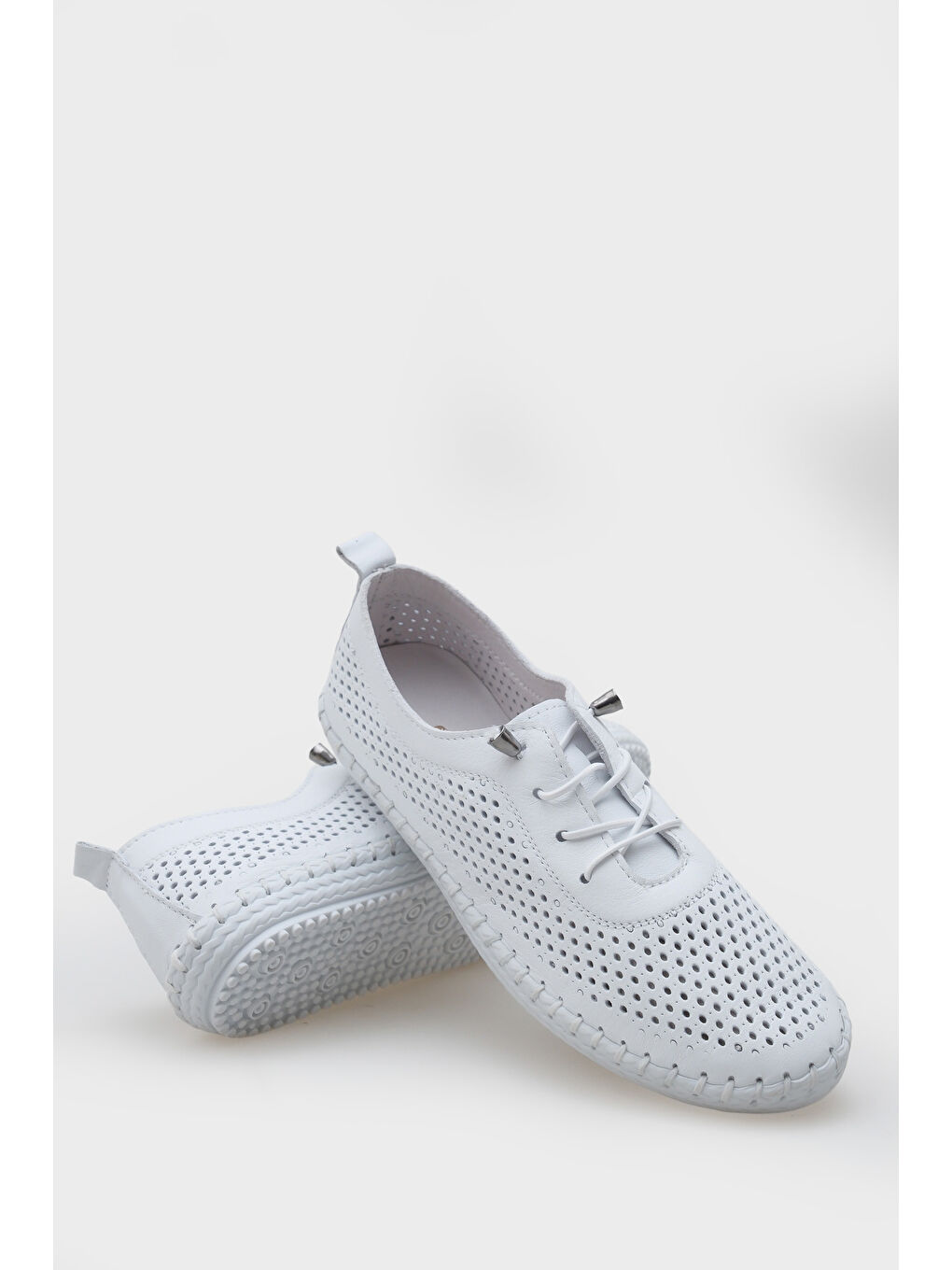 Beyaz Rubia Hakiki Deri Soft Konfor Tabanlı Kadın Sneaker-3