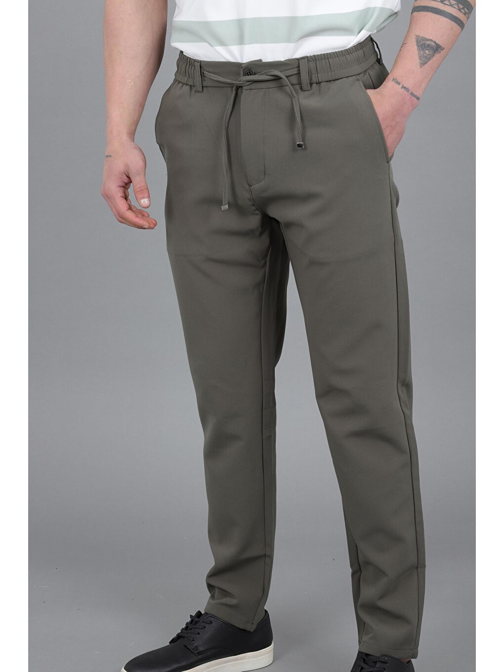 Haki Tokyo Kumaş Rahat Jogger Pantolon CPT-6_0437-1