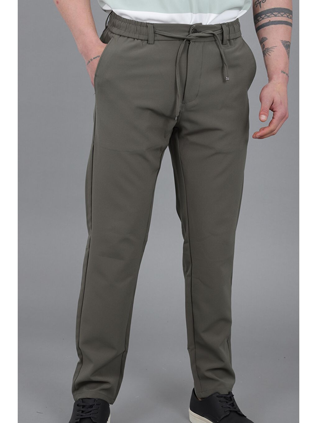 Haki Tokyo Kumaş Rahat Jogger Pantolon CPT-6_0437-2