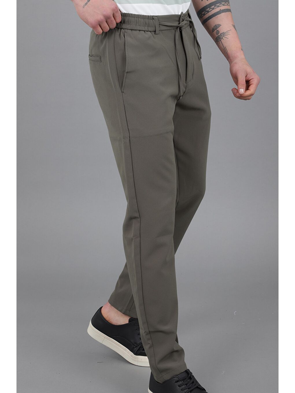 Haki Tokyo Kumaş Rahat Jogger Pantolon CPT-6_0437-4