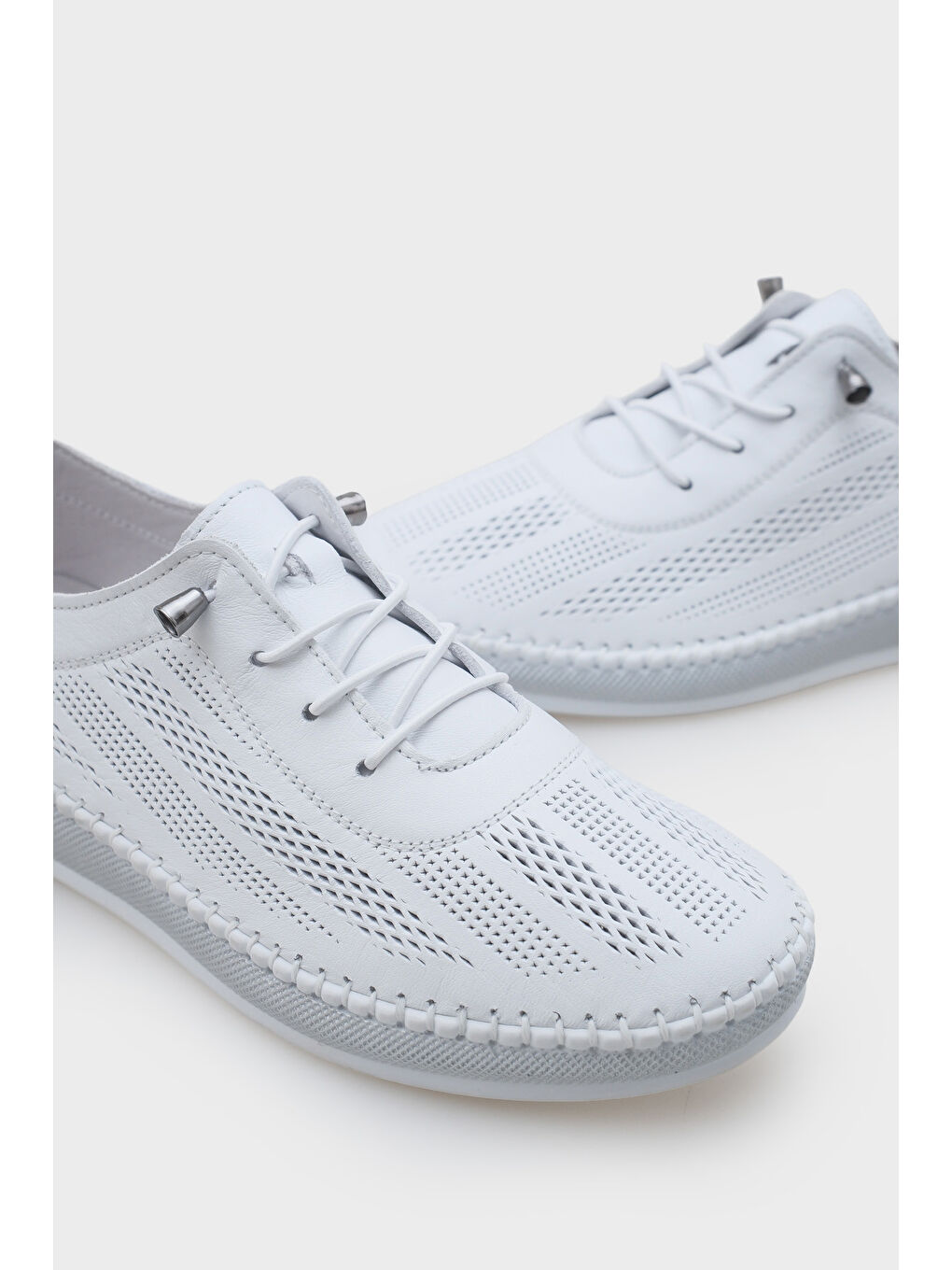 Beyaz Torrie Hakiki Deri Soft Konfor Tabanlı Kadın Sneaker-3