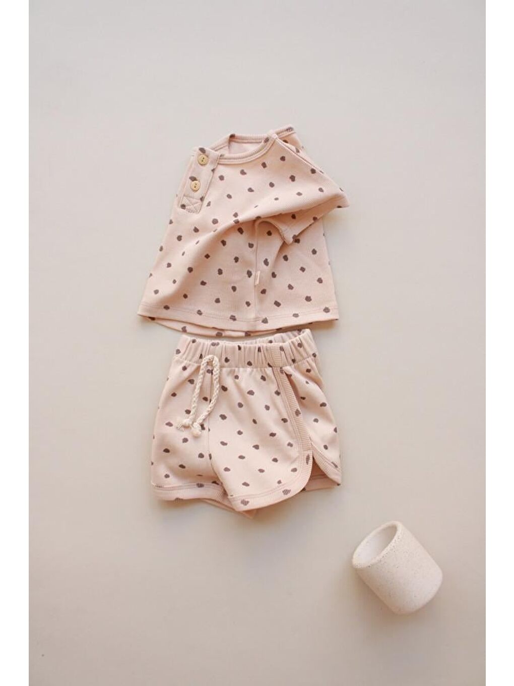 Bej Taş Desen Kaşkorse Alt Üst Takım-1