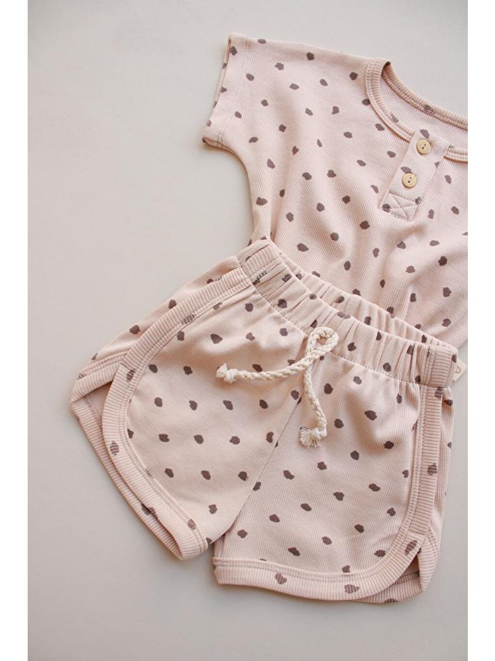 Bej Taş Desen Kaşkorse Alt Üst Takım-5