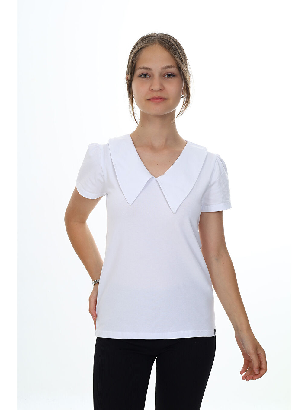 Beyaz Kız Çocuk Okul Tişört