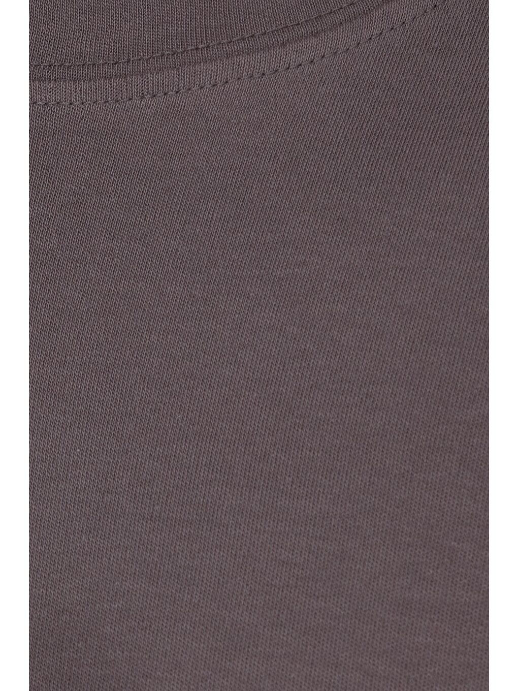 Gri Unisex Oversize Geniş Kesim %100 Pamuk Yumuşak Dokulu Basic Bisiklet Yaka Füme Tişört-5