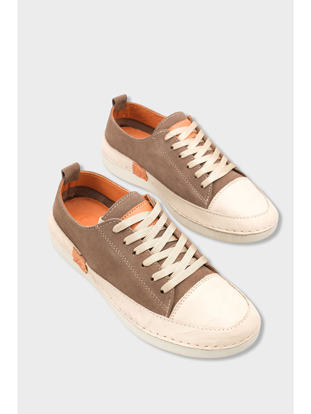 Bej Susette Hakiki Deri Soft Konfor Kadın Sneaker Spor Ayakkabı-2