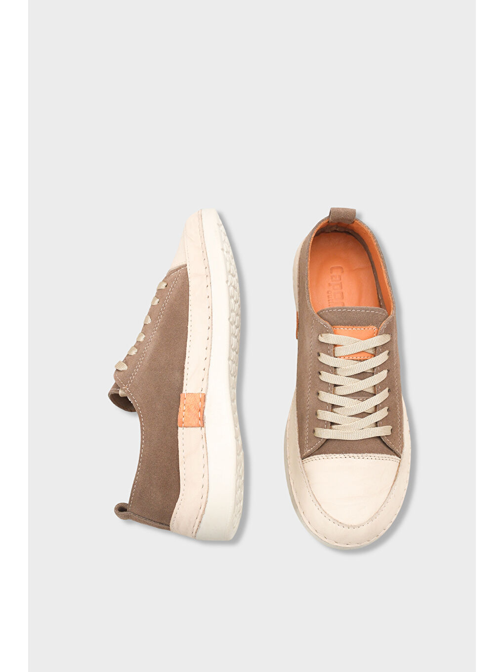 Bej Susette Hakiki Deri Soft Konfor Kadın Sneaker Spor Ayakkabı-5