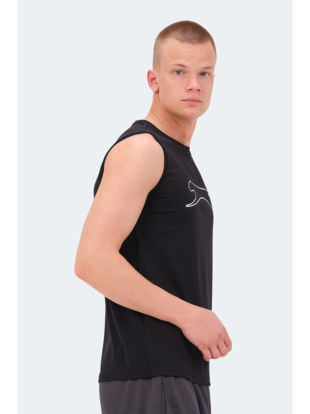 NELU Erkek Kolsuz Tişört Siyah-2