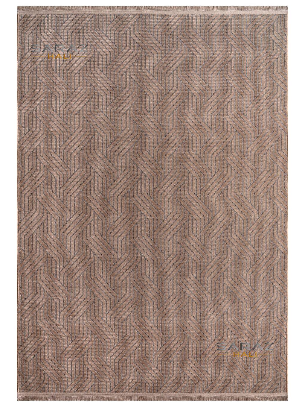 Bej Bohem Saçaklı Kaymaz Kilim Vizon 120x180-4