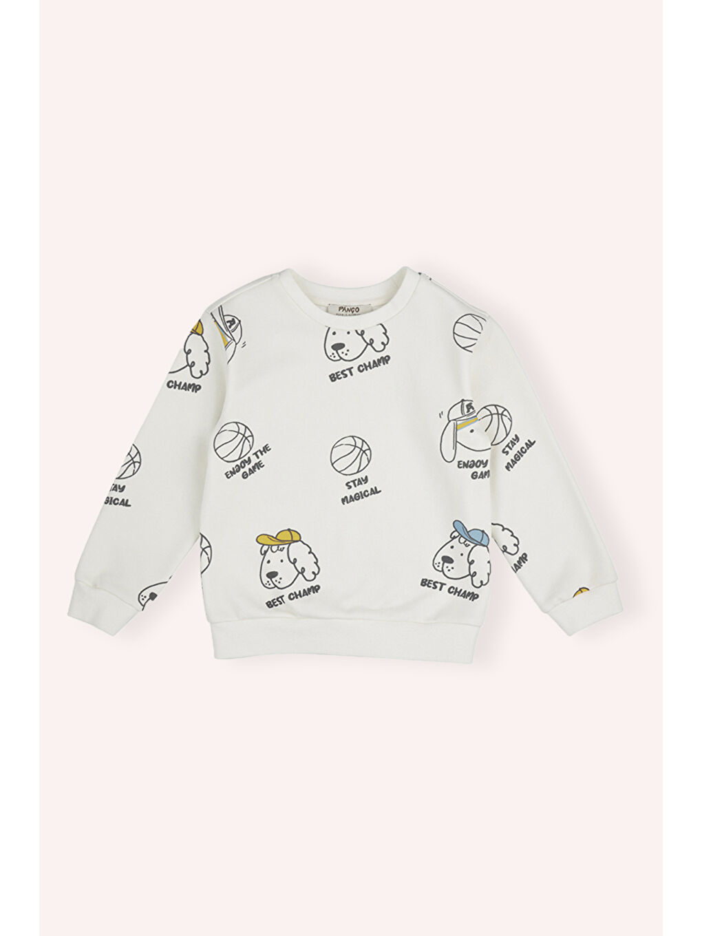 Erkek Çocuk Baskılı Sweatshirt Ekru-1