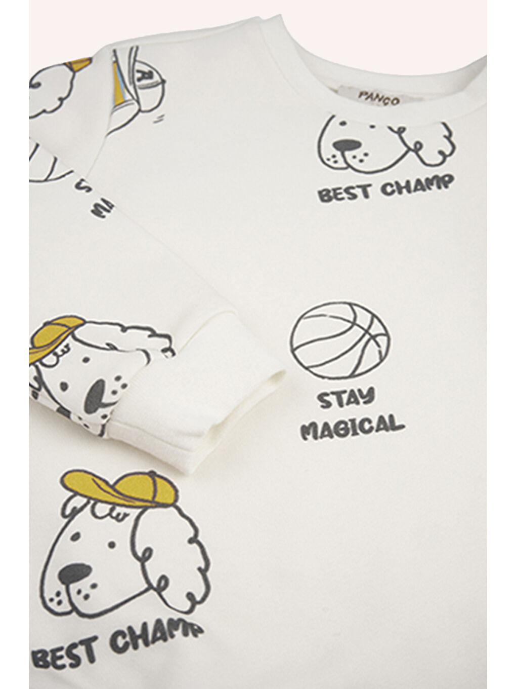 Erkek Çocuk Baskılı Sweatshirt Ekru-2