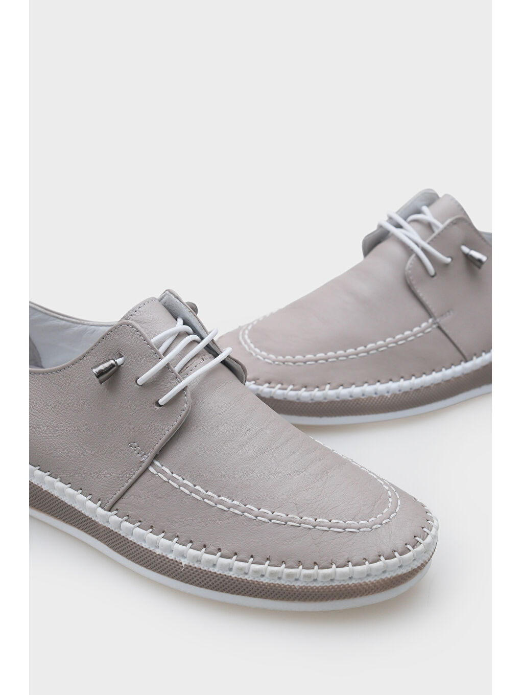 Kahverengi Michele Hakiki Deri Soft Konfor Tabanlı Kadın Sneaker-2