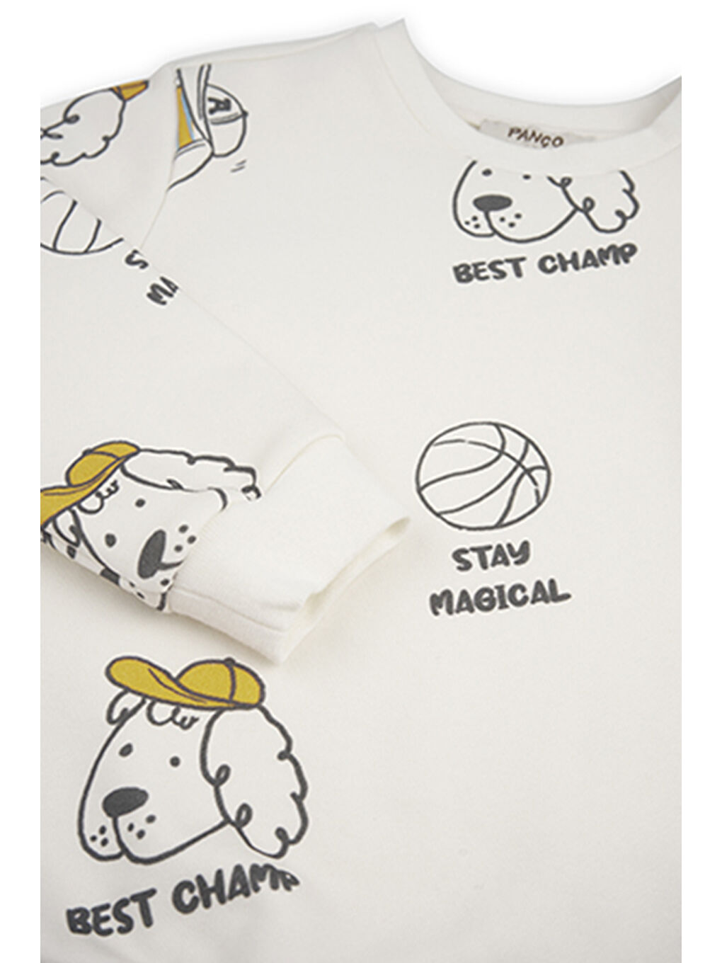 Erkek Çocuk Baskılı Sweatshirt Ekru-5