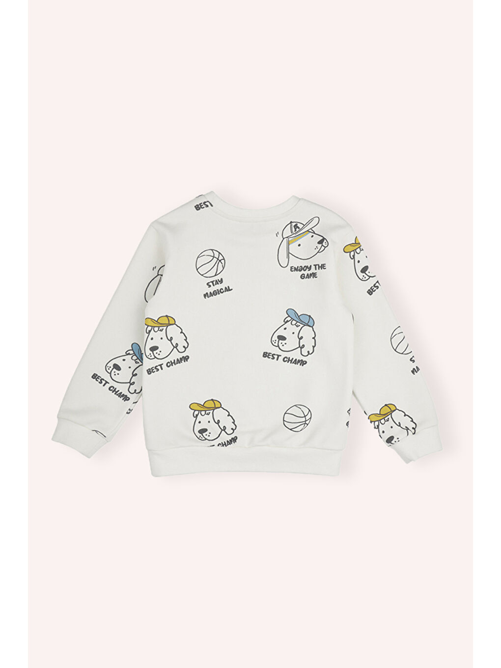 Erkek Çocuk Baskılı Sweatshirt Ekru-6