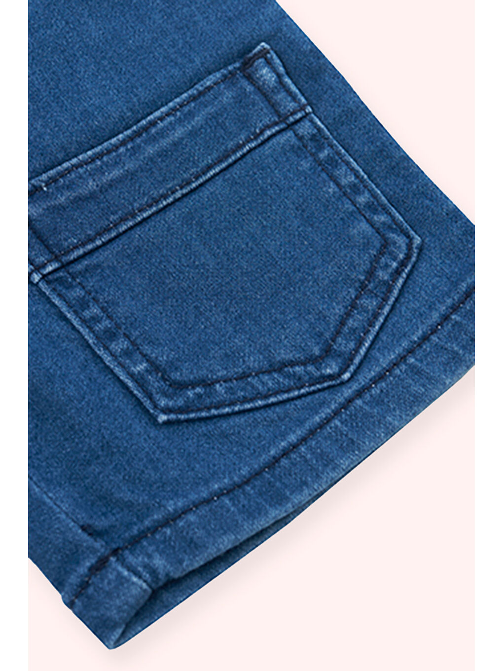 Erkek Bebek Cep Detaylı Lacivert Jean Şort-1