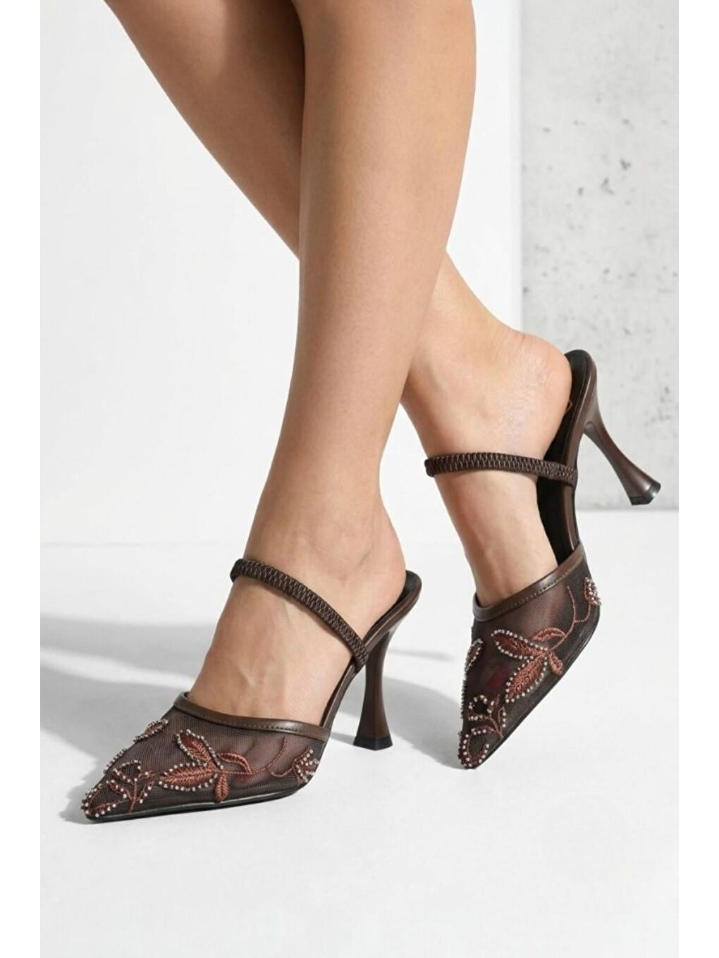 Kahverengi Kadın Topuklu Ayakkabı Y752176315-1