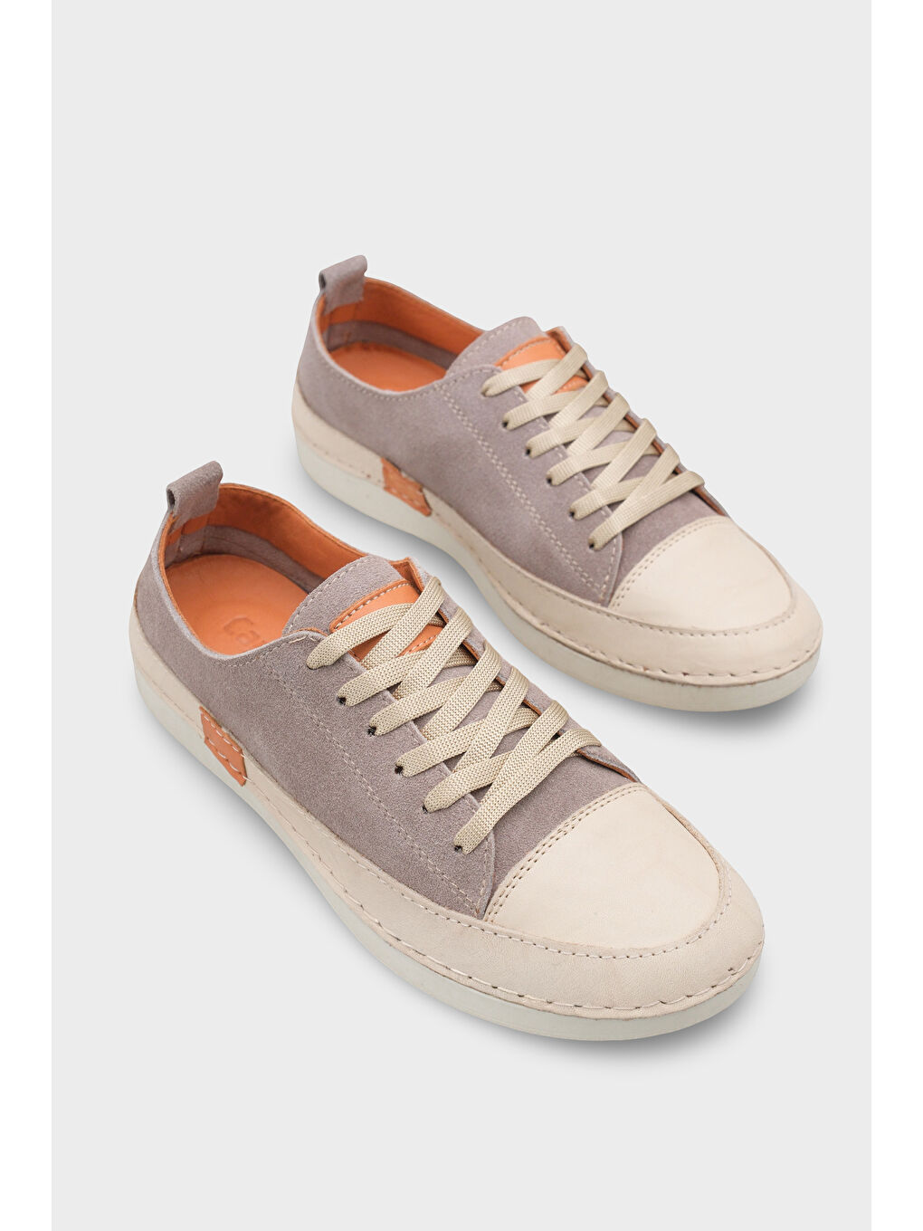 Gri Susette Hakiki Deri Soft Konfor Kadın Sneaker Spor Ayakkabı-2