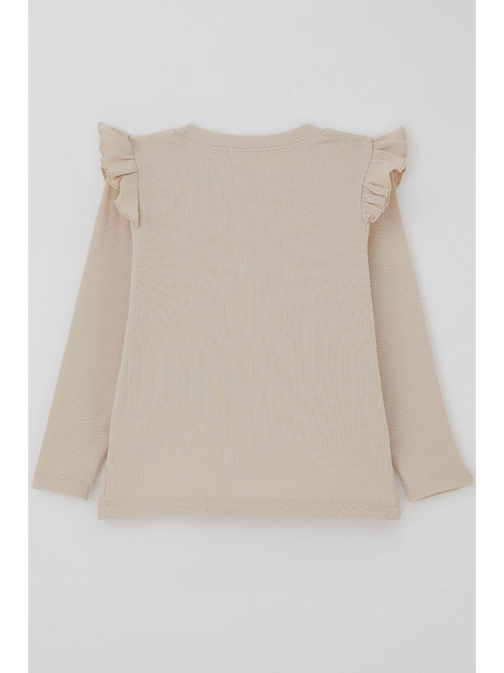 Kız Çocuk Uzun Kollu Tişört Tavşan Aplike Armalı Çiçekli Bej (2-6 Yaş)-1