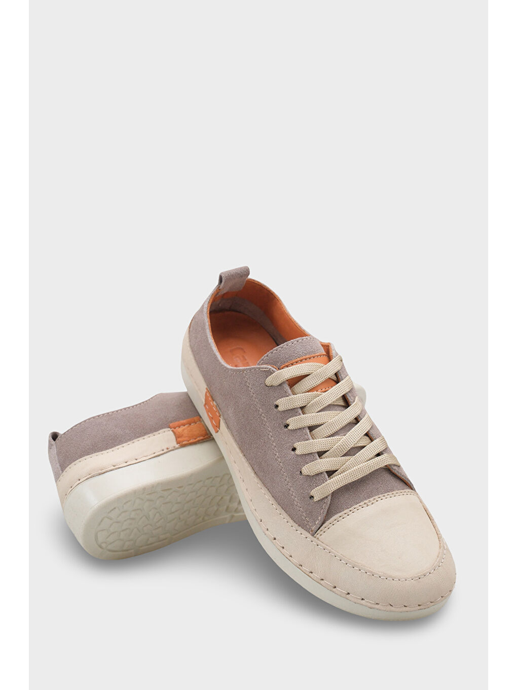 Gri Susette Hakiki Deri Soft Konfor Kadın Sneaker Spor Ayakkabı-4