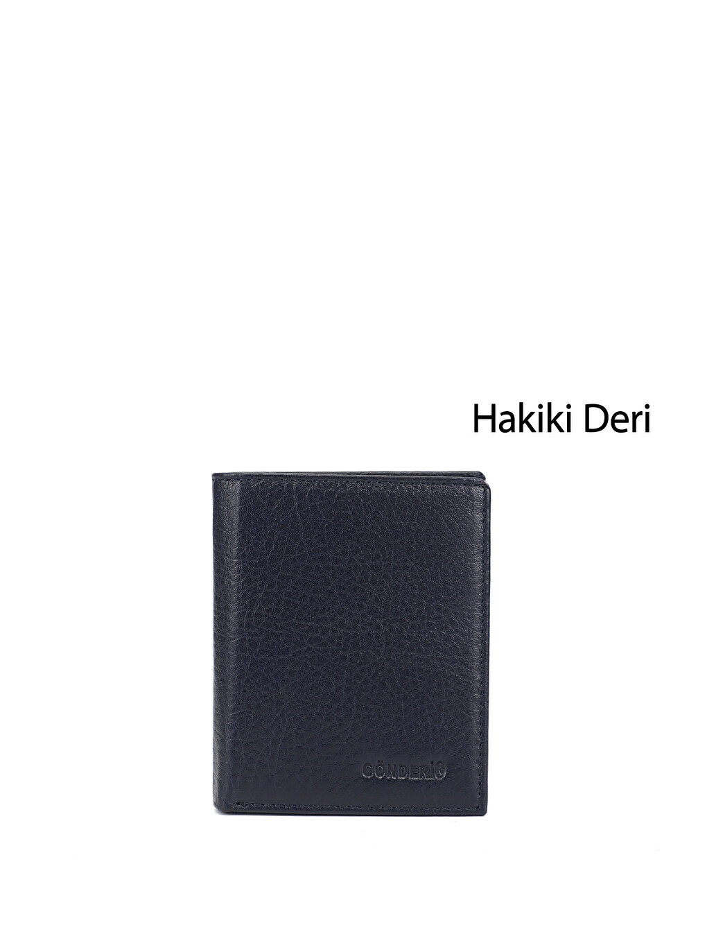 Erkek Açık Lacivert Hakiki Deri Dikey Cüzdan