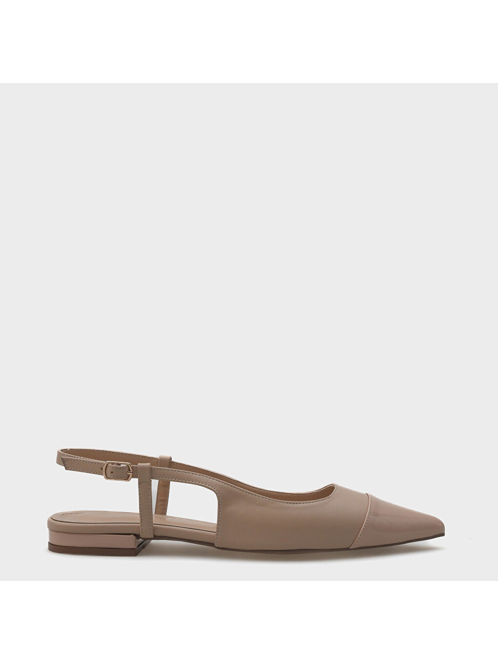 Bej Anita Sivri Burunlu Arkası Açık Kadın Babet