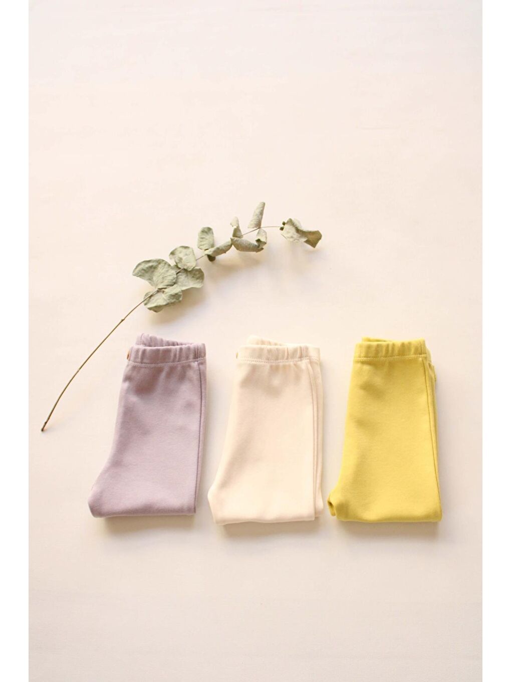 Ekru 3Lü Penye Bebek Tayt Model 5-2