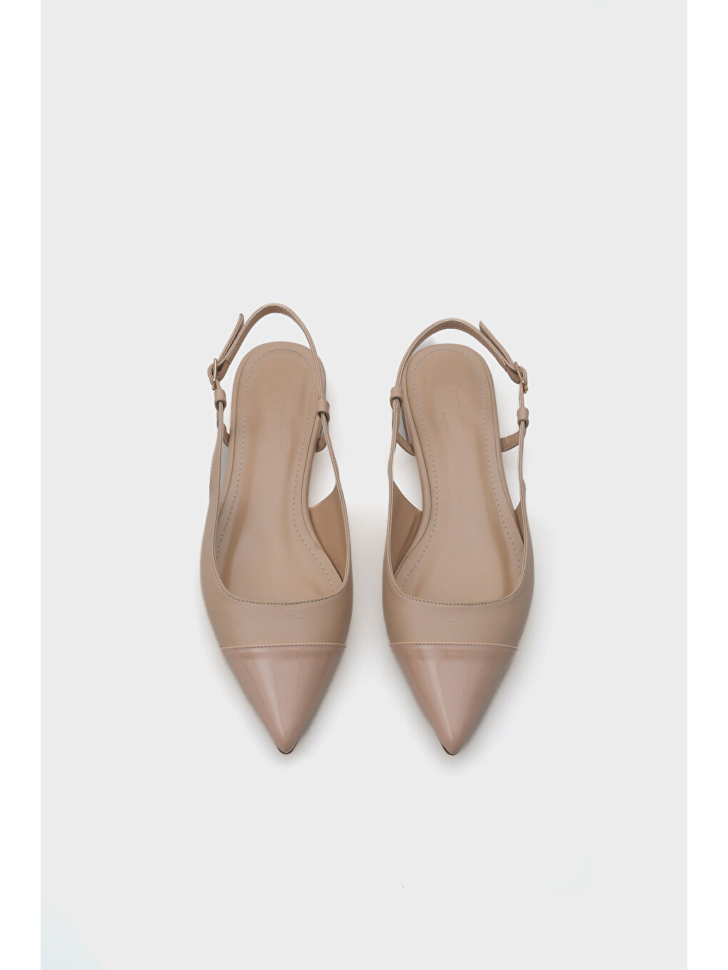 Bej Anita Sivri Burunlu Arkası Açık Kadın Babet-5