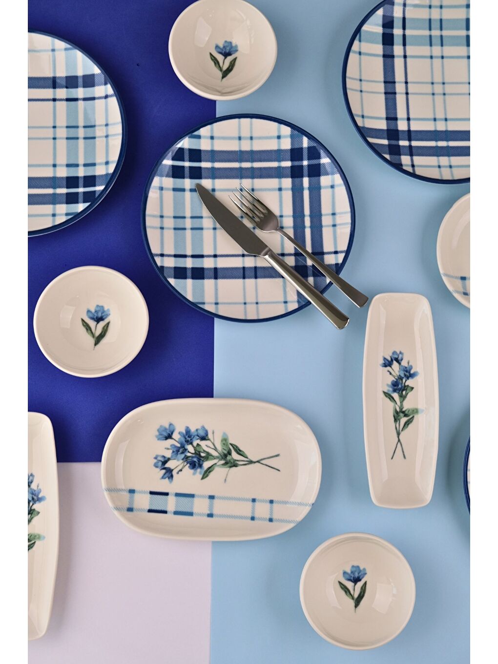 Mavi Porselen Silvia Kahvaltı ve İkram Takımı 6 Kişilik 14 Parça TVL14KAHPRS1213-5