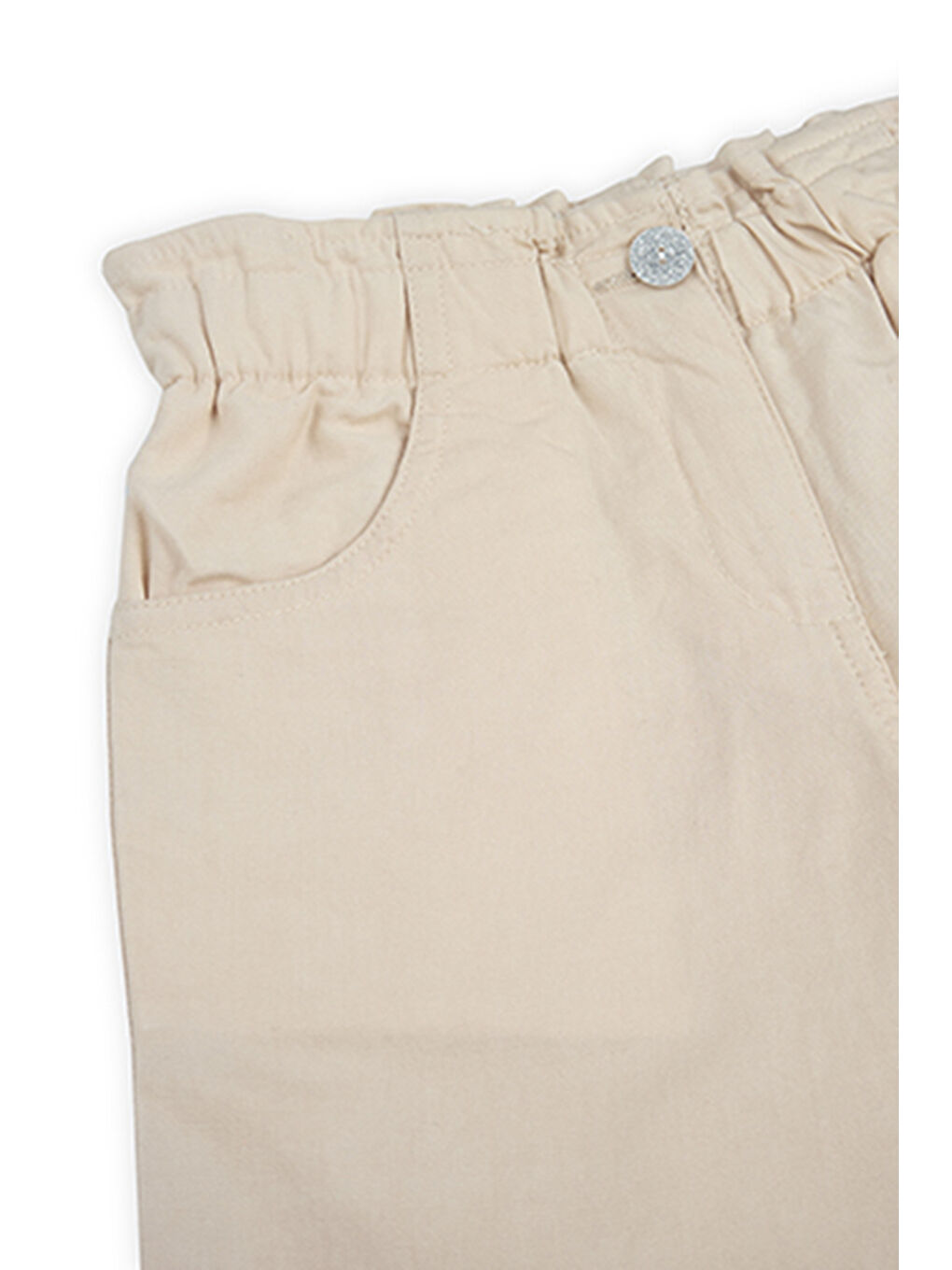Kız Çocuk Düğmeli Pantolon Bej-5