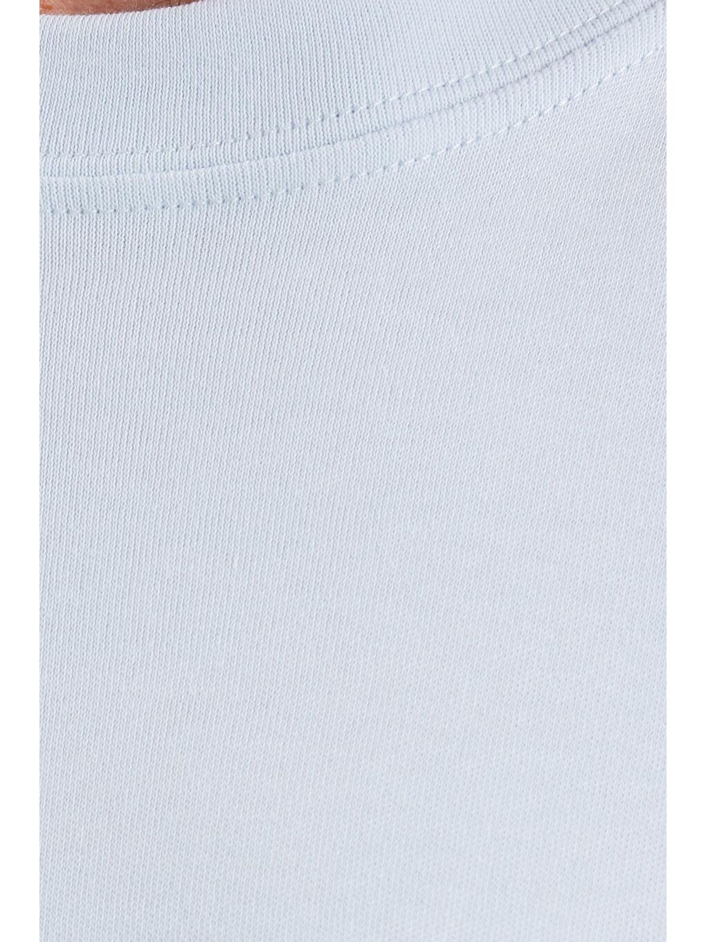 Unisex Oversize Geniş Kesim %100 Pamuk Yumuşak Dokulu Basic Bisiklet Yaka Mavi Tişört-5